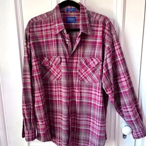Vintage Y2K Pendleton Hiker Shirt Long Sleeve Button Front Plaid 100%Cotton XL